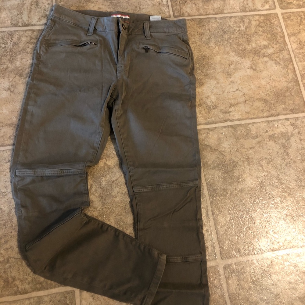 Army green skinny jeans